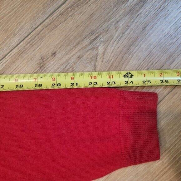 Turnbury Merino Wool Sweater Men's Sz Large Red Qtr Zip Long Sleeve Mock Co - Picture 6 of 11